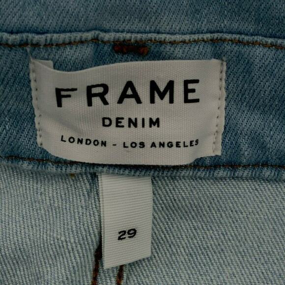 Frame Le High Mini Fold Over Jean Skirt Womens Sz 29 A Line Light Wash Denim NEW - Picture 7 of 9